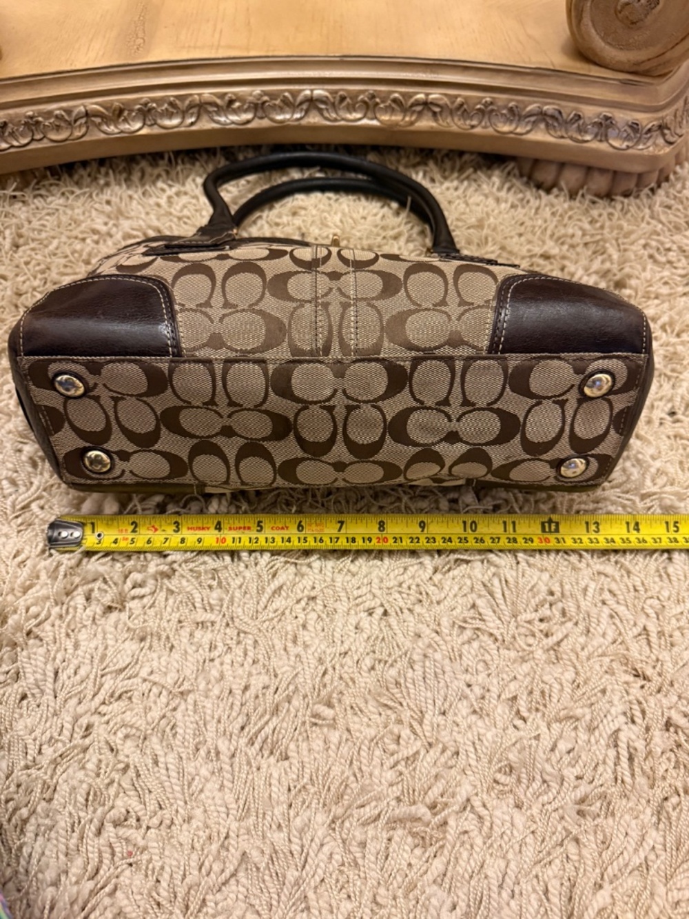 Coach Hampton Signature C Tan/Brown Canvas Carryall Satchel 11062 Y2K - Picture 13 of 16